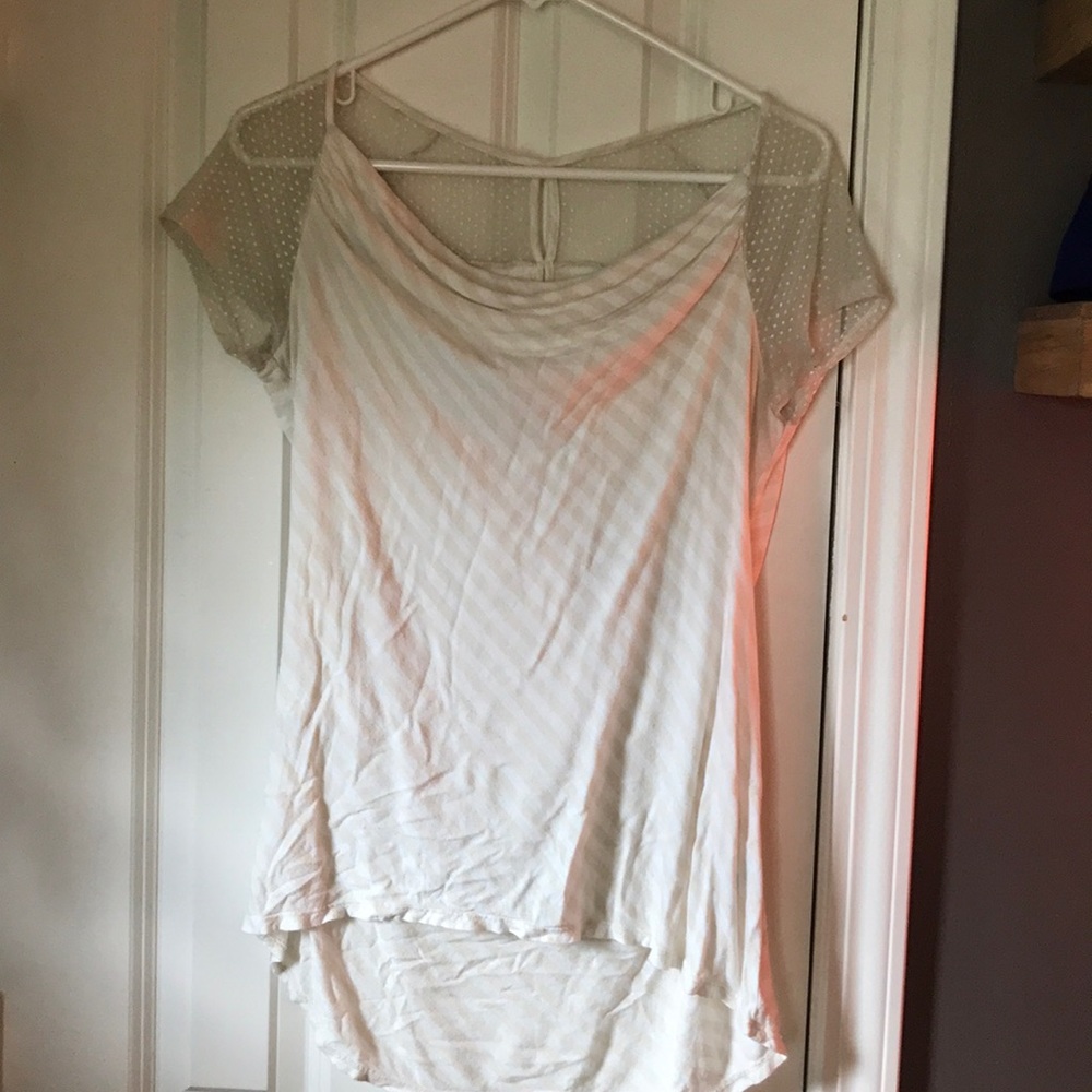 Short sleeved cowl front top